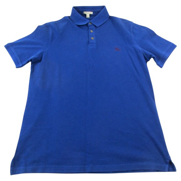 Burberry Brit Polo Shirt Mens Large Blue Golf Performance Short Sleeve Popover - Picture 1 of 8